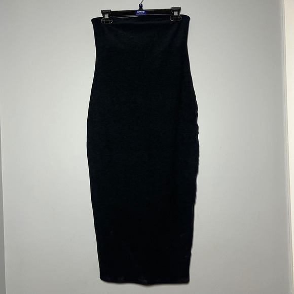 Beyond Yoga Dresses & Skirts - Beyond Yoga Strapless Tube Dress Gray Space Dye Slit Small Minimalist Stretch